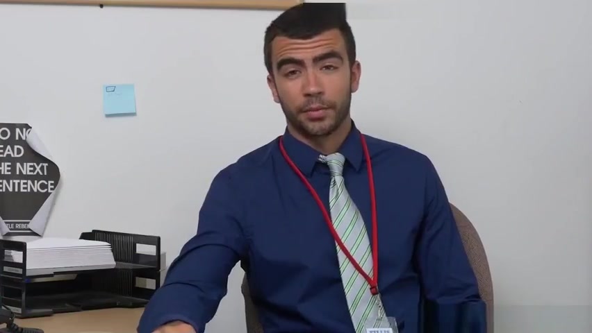 Office straight stud assfucked on sexswing