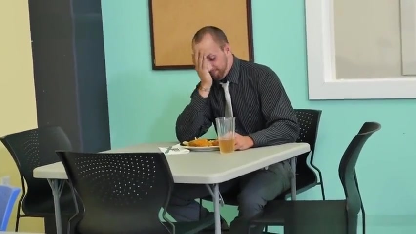 Handsome office guys assfucking during break