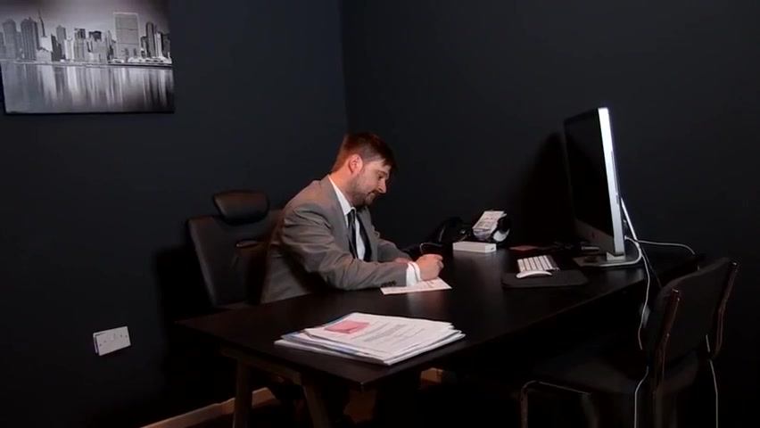 UK office bloke spitroasted in outdoor trio