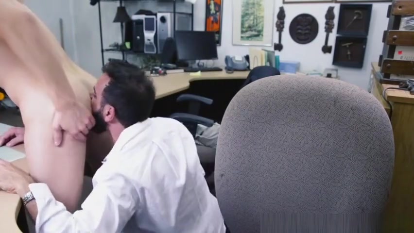Office straighty pawning his ass for money