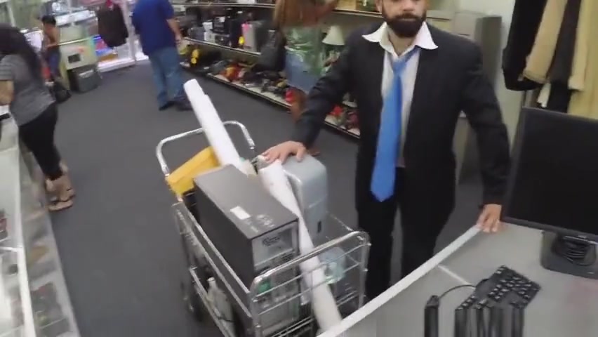 Office straighty pawning his ass for money