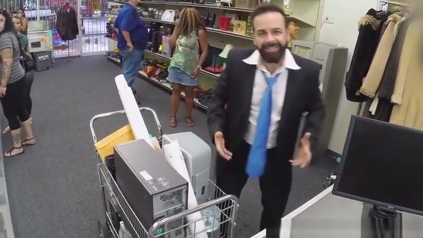 Office straighty pawning his ass for money