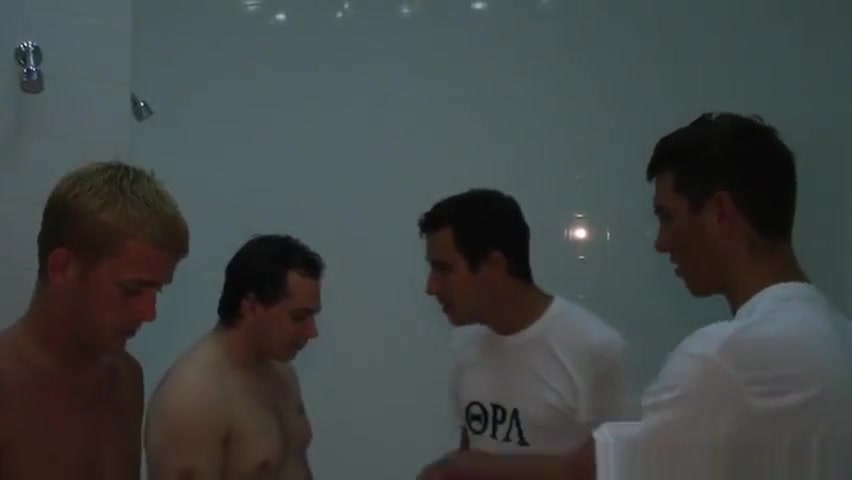 Twink straighty assfucked in shower at hazing