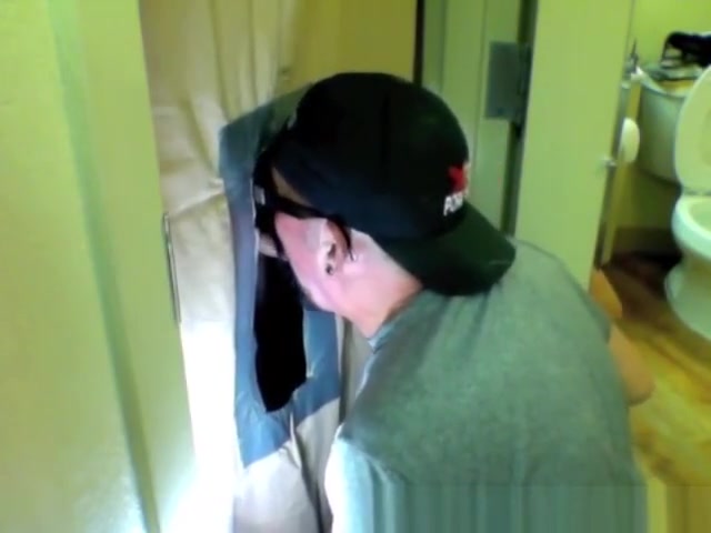Black Cock Enjoys Gloryhole Blowjob