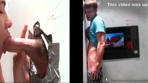 This horny dude sucks at glory hole