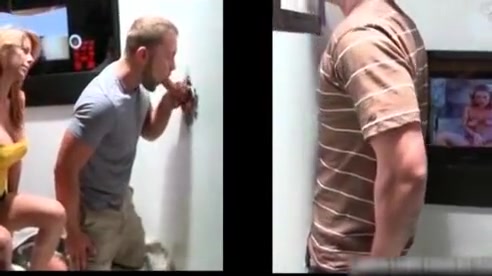 Nasty guy sucks stiff rod through gloryhole