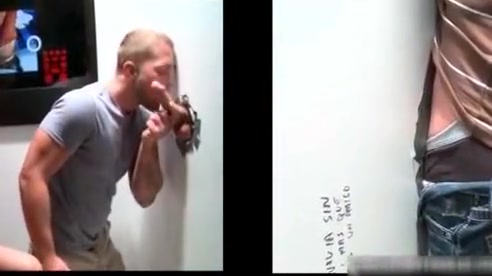 Nasty guy sucks stiff rod through gloryhole