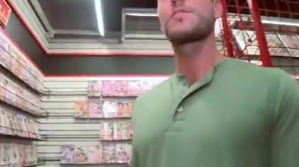 Muscled dude gets fellatio by kinky gay dude through gloryhole