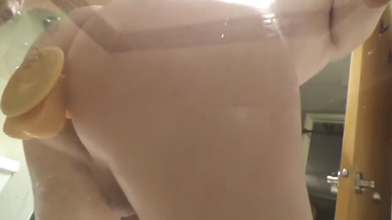 shower play riding anal mounted dildo cum