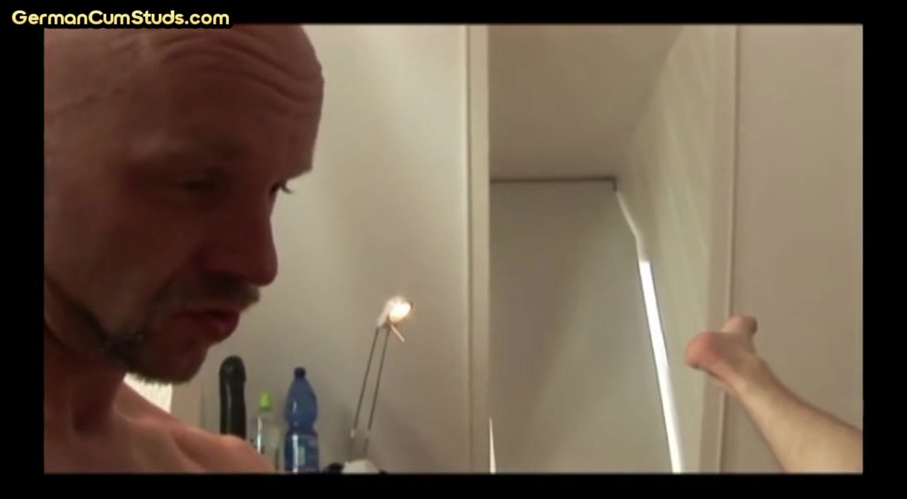 Muscular bald germans bareback pounding after rimjob