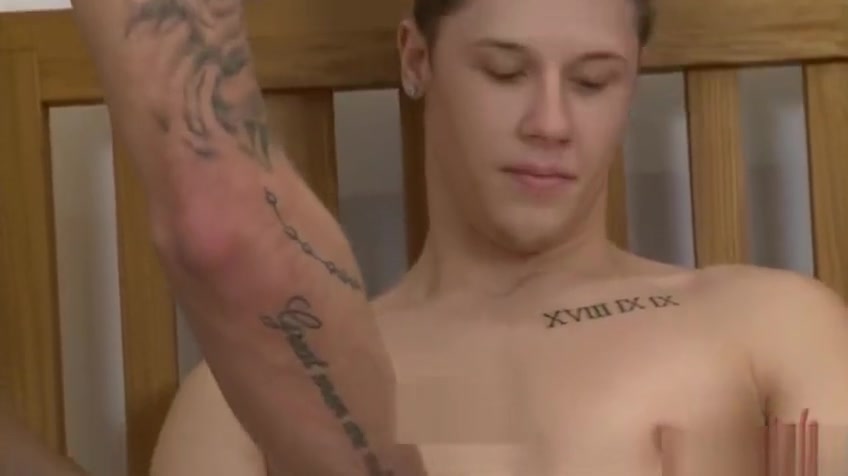 Tattoo twink rimjob and massage