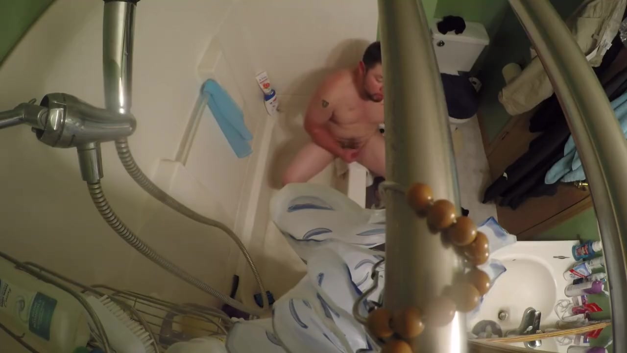 guy finds shower and masterbate teases