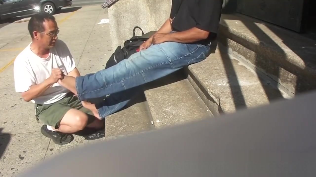 Smelly Feet Massage Outdoors