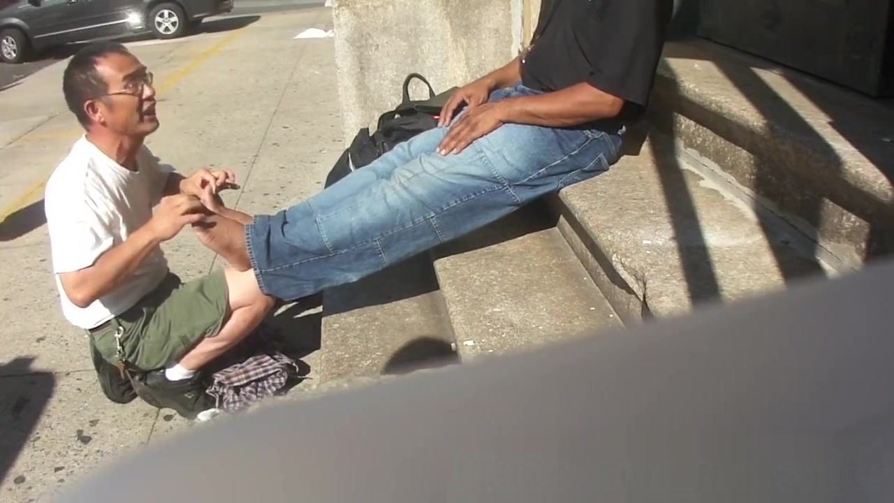 Smelly Feet Massage Outdoors
