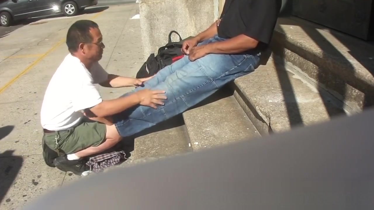 Smelly Feet Massage Outdoors