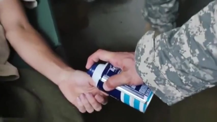 Muscle military interracial and cumshot