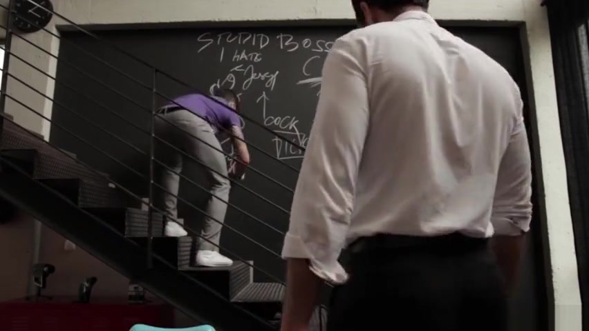Office muscle pounding tight ass