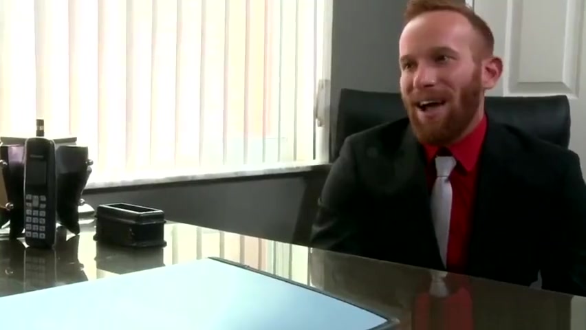 Mature office hunk rimming before anal