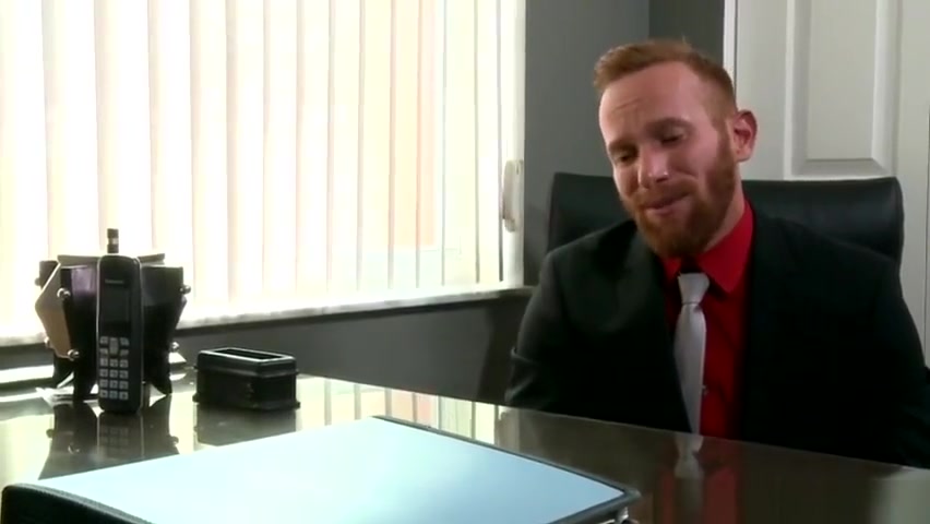 Mature office hunk rimming before anal