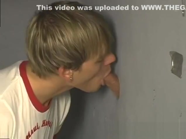 Cute boy sucking dick in gloryhole