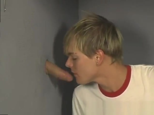 Cute boy sucking dick in gloryhole