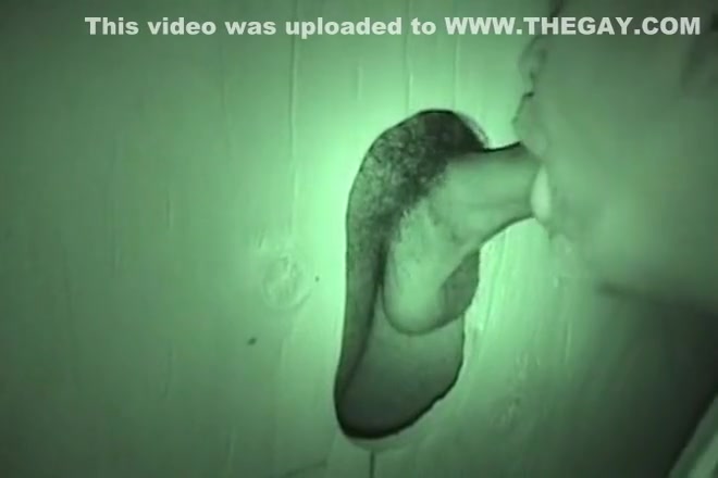 Auntie bob create a hidden gloryhole in a public restroom