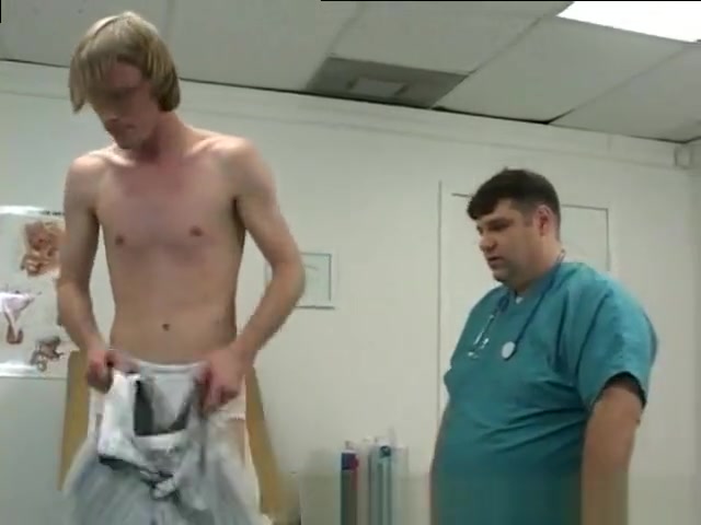 Doctor wanking blonde dick