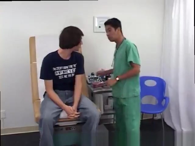 Doctor jerks off his patient cock