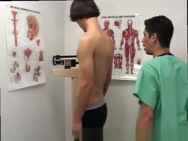 Doctor jerks off his patient cock