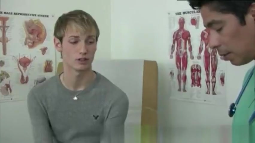Skinny gay gets naked at the doctors office