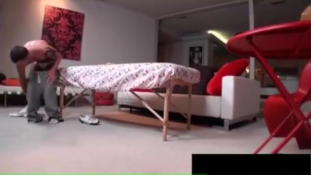 Nasty guy hunk gets oiled massage