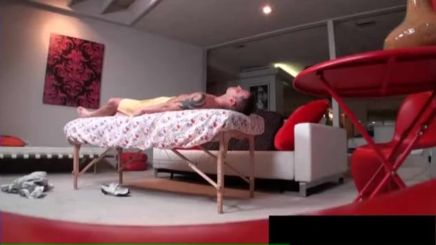 Nasty guy hunk gets oiled massage