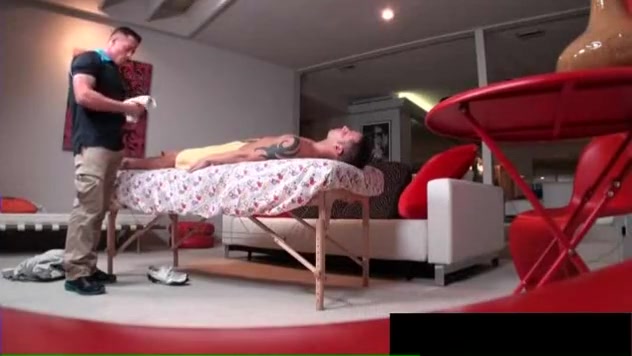 Nasty guy hunk gets oiled massage