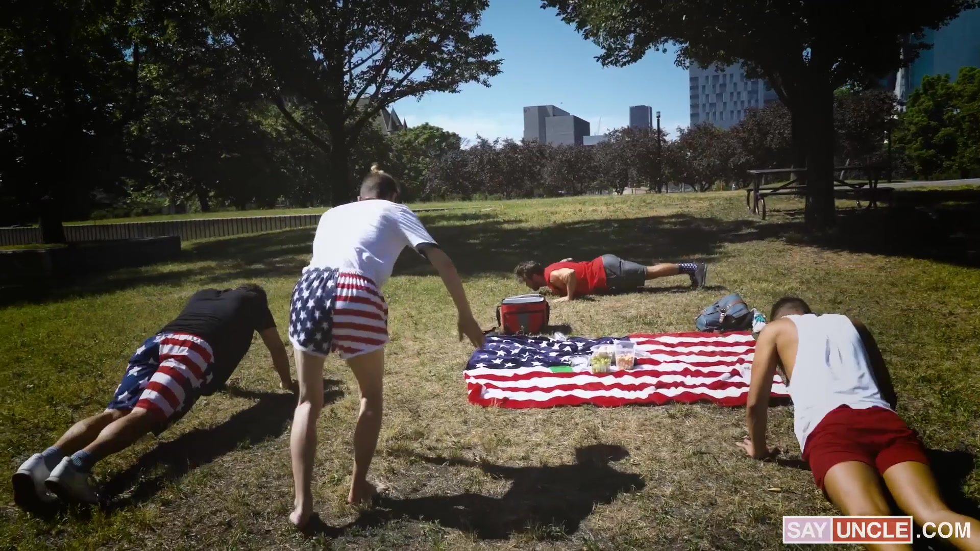 4th of July Picnic Pushups - Alex Montenegro, James Fox, Rocky Vallart, Sash West