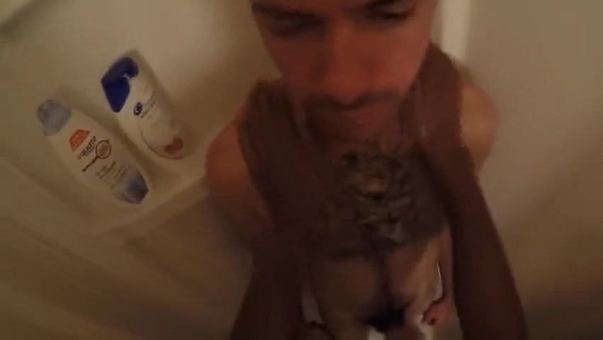 I wash him, then he washes me (Shower Go-Pro) w/cum