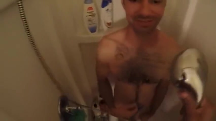 I wash him, then he washes me (Shower Go-Pro) w/cum
