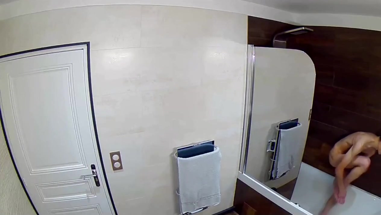 Shower of a skinny teen 18+ boy peeing washing his cock and his nipples