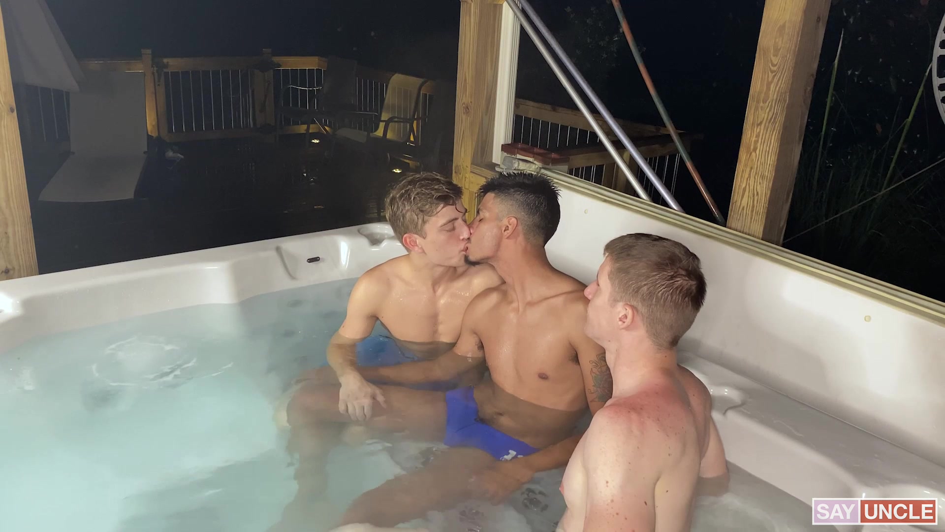 3 stepbrothers in a jacuzzi - Apollo Fates, Aiden Asher, Jesse Bolton
