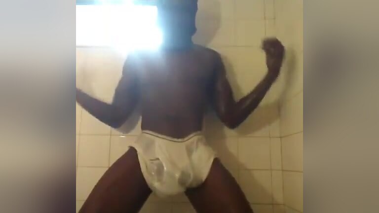 big dick thug jacking off in the shower