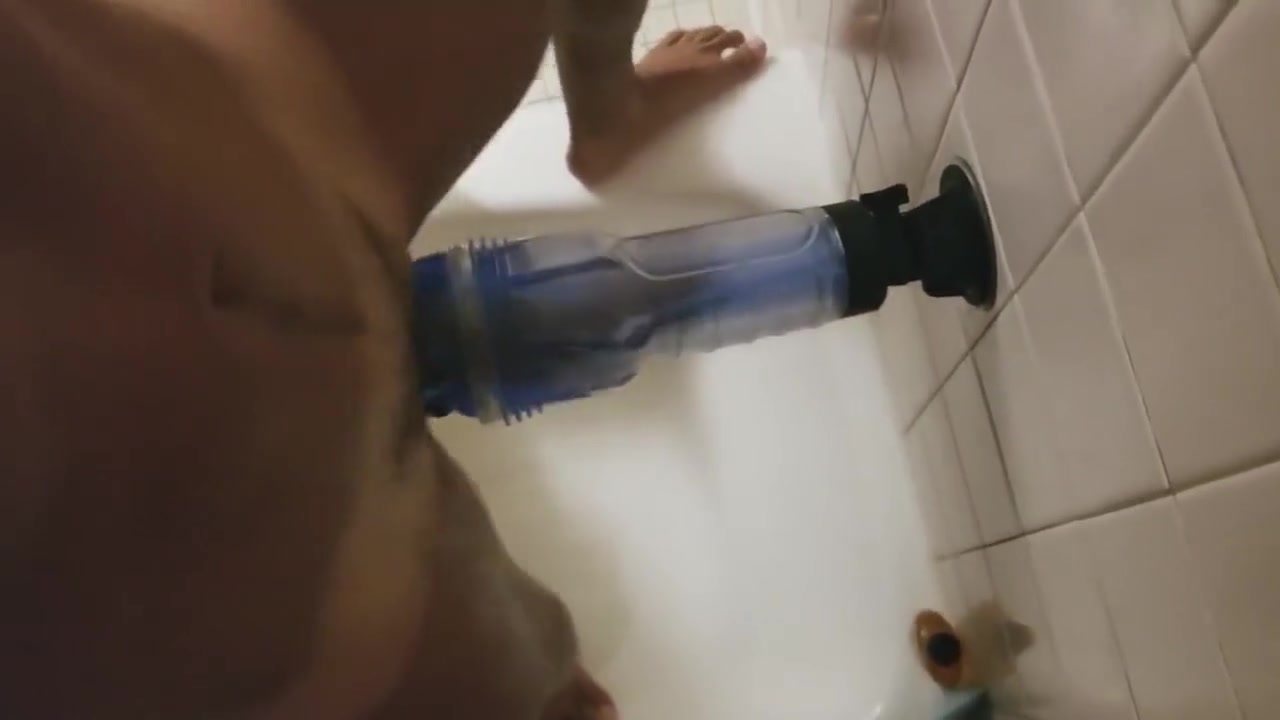 Fucking my Clear Pocketpussy in the Shower