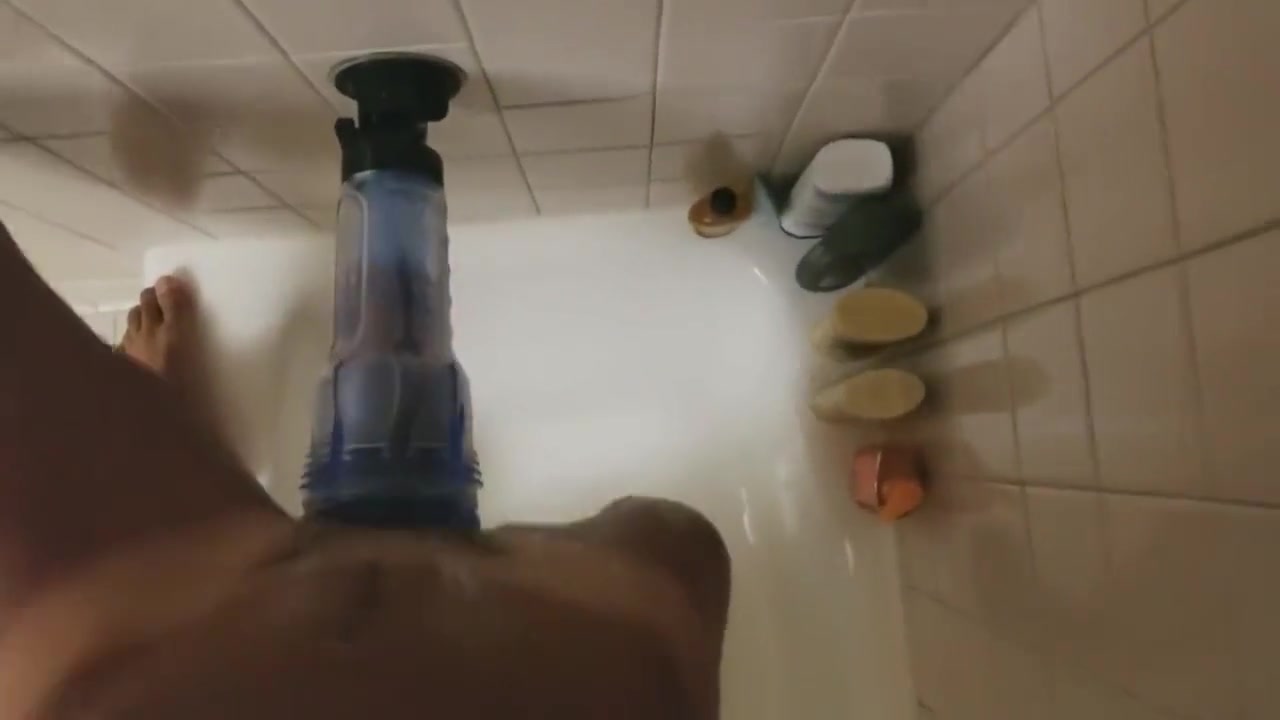 Fucking my Clear Pocketpussy in the Shower