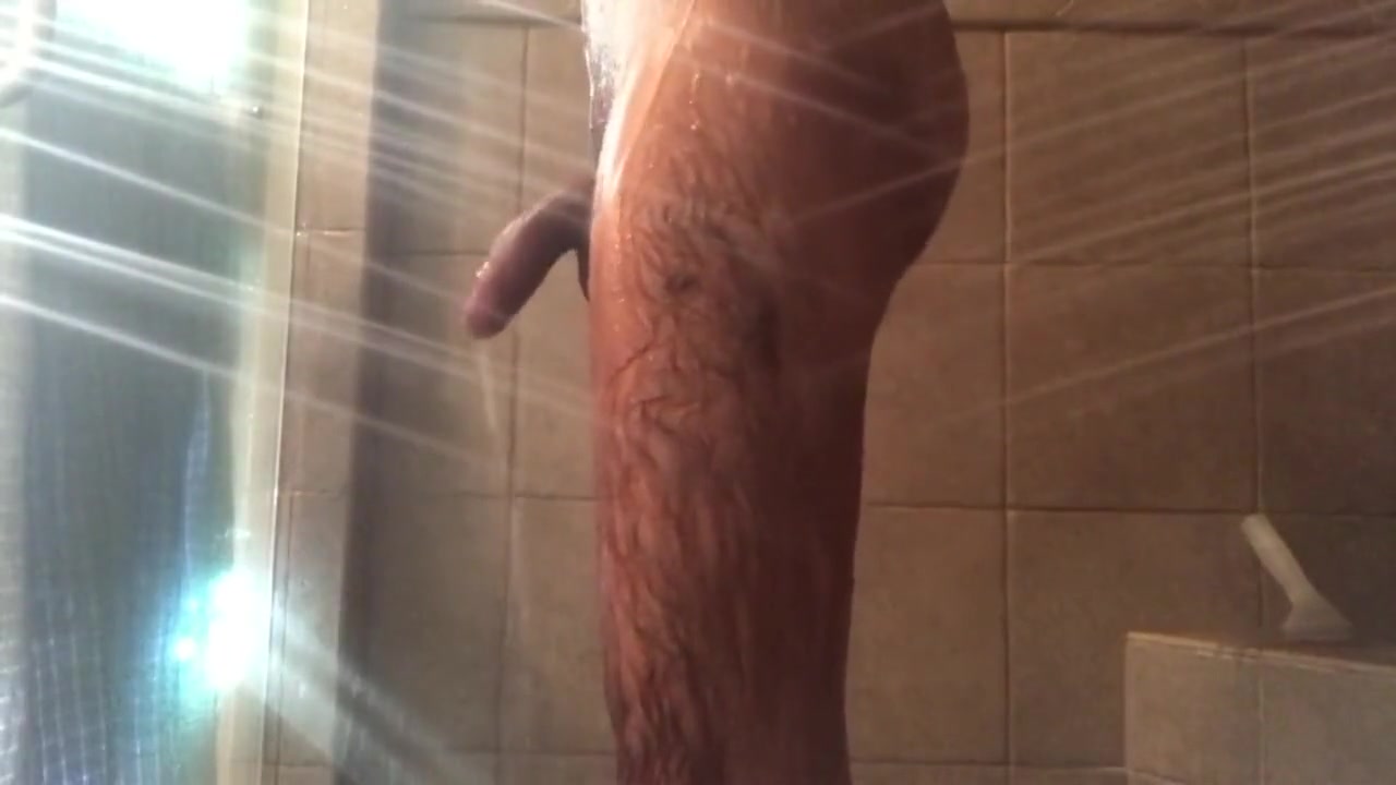 uncut twink showering