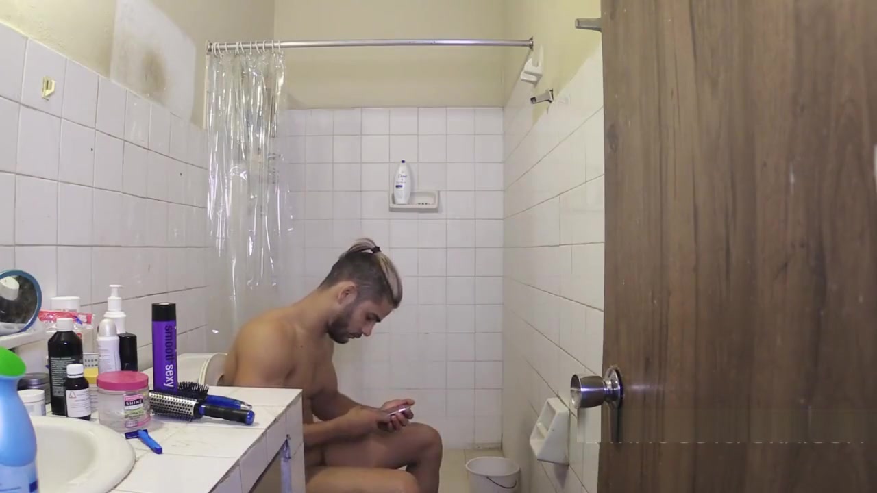 VERY HOT Latin papi Daguy enjoys a shower so refreshing!