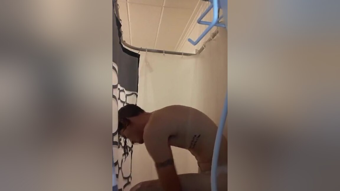 Spying on teen 18+ Boy in The Shower