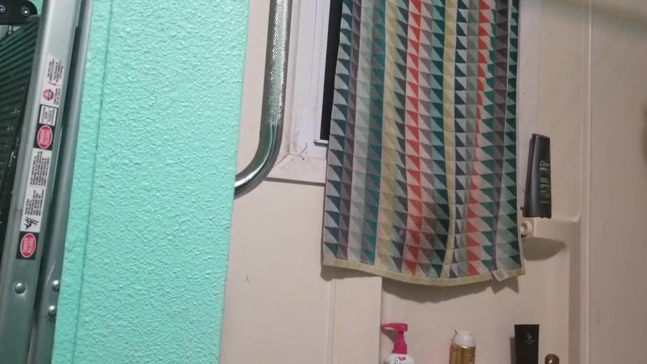 taking a shower.