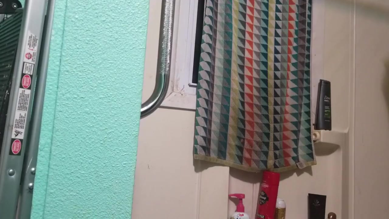 taking a shower.