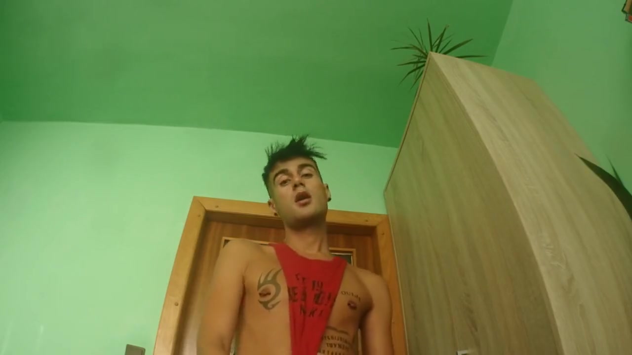 Let´s kiss - touching lens with teen 18+ lips, cock, cum on camera lens POV