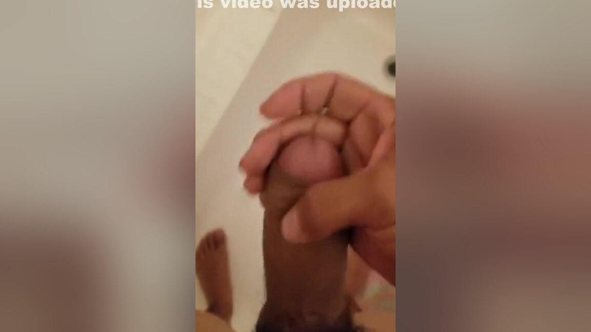 Horny playing with cock in the shower