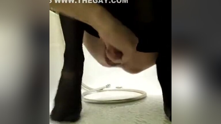 Russian Cute Ladyboy Enema in Shower