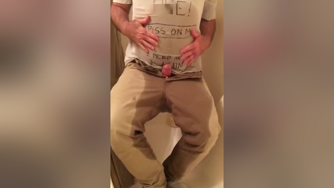 Male self piss shower and masturbation